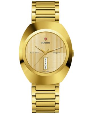 Rado - Unisex Swiss Automatic Original DiaStar Gold PVD Stainless Steel Bracelet Watch 38mm