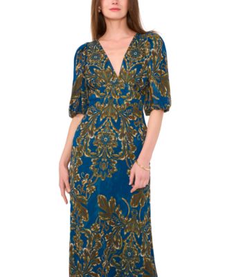 1.STATE - Women's V-Neck Open-Back Short-Sleeve Dress