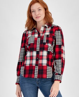 Nautica Jeans - Women's Percy Patchwork Long-Sleeve Button-Up Shirt