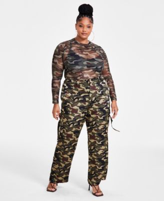 Nina Parker - Trendy Plus Size Straight-Leg Cargo Pants