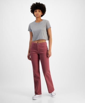 Tinseltown - Juniors' Mid-Rise Patch-Pocket Flared Jeans