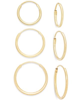 Macy's - Polished Hoop Earring Set ion 10k Gold