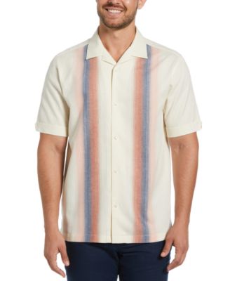 Cubavera - Men's Gradient Panel Print Short Sleeve Button-Front Camp Shirt