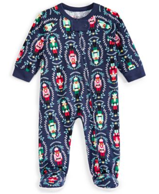 Holiday Lane - Baby 1-Piece Nutcracker Cotton Footed Pajamas