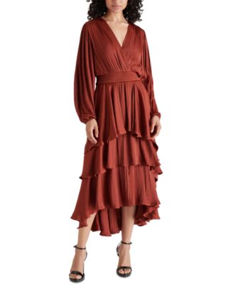 Steve Madden - Women's Bei Smocked-Waist Tiered High-Low Dress