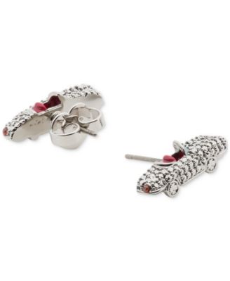 kate spade new york - Silver-Tone Pav&eacute; Car Stud Earrings