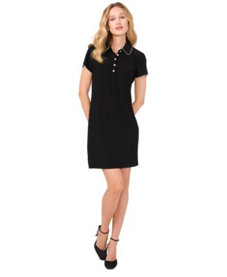 CeCe - Women's Contrast-Trim Polo Dress