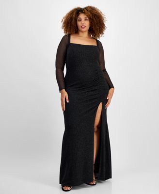City Studios - Trendy Plus Size Glittered Ruched Gown