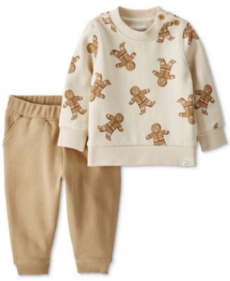 Carter's - Baby Holiday Fleece Gingerbread Cookies Top & Pants, 2-Piece Set