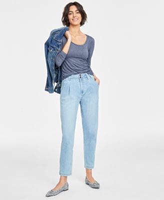 On 34th - Women's Pleated Tapered-Leg Jeans