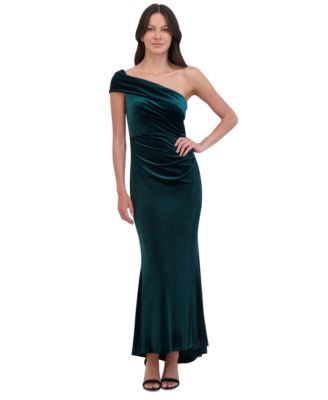 Eliza J - Petite One-Shoulder Stretch-Velvet Gown