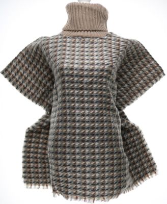 FRAAS - Women's Twill Check Cowlneck Poncho