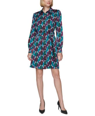KARL LAGERFELD PARIS - Women's Belted Shirtdress