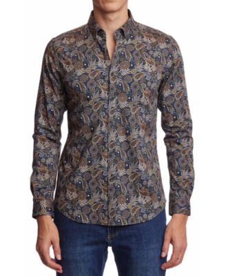 Paisley & Gray - Men's Brian Slim-Fit Floral Paisley Button-Down Shirt