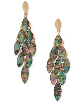 lonna & lilly - Gold-Tone Navette Disc Chandelier Earrings