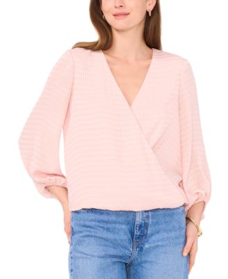 Vince Camuto - Women's Surplice Long-Sleeve Relaxed Blouse