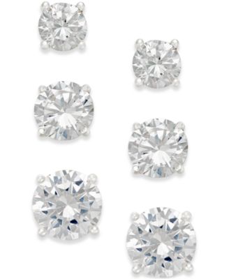 Giani Bernini - Cubic Zirconia Stud Earring Set in 18k Gold over Sterling Silver