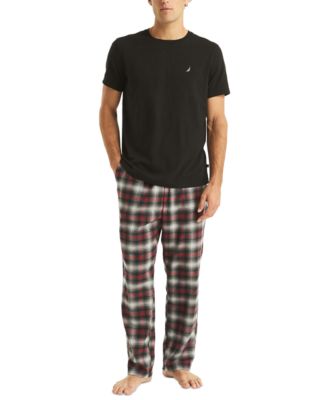 Nautica - Men's Plaid Pajama Pants & Solid Pajama T-Shirt Set