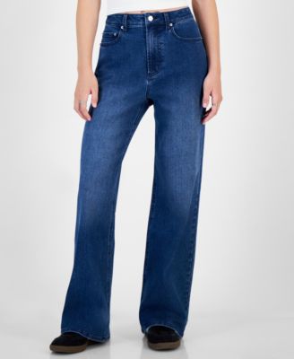 Tinseltown - Juniors' High-Rise Wide-Leg Ankle Jeans