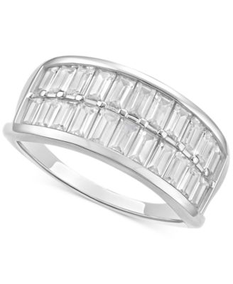 Giani Bernini - Cubic Zirconia Baguette Double Row Statement Ring in Sterling Silver