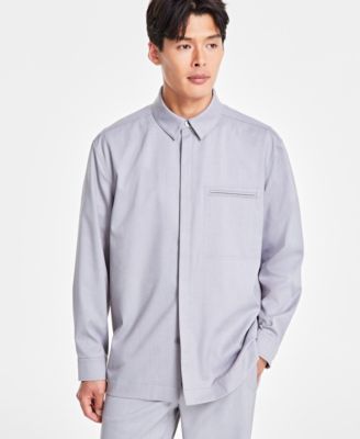 Alfani - Men's Clean One Pocket Heathered Shirt Jacket