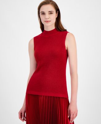 Tahari ASL - Women's Mock-Neck Sleeveless Top