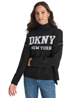 DKNY Jeans - Women's Intarsia Logo Turtleneck Sweater
