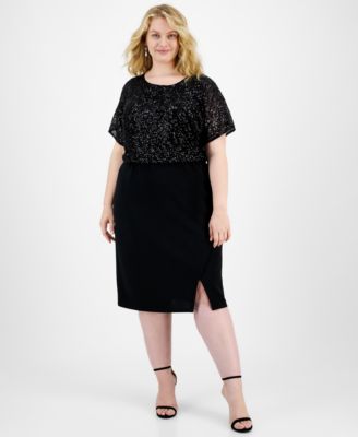 Connected - Plus Size Sequined Sheath Dress