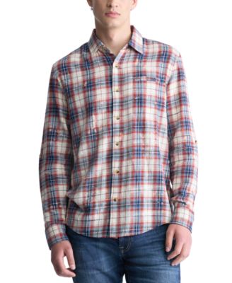 Buffalo David Bitton - Men's Simbio Plaid Long Sleeve Button-Front Distressed Shirt