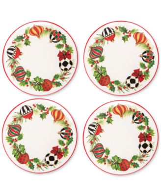 Mackenzie-Childs - Deck the Halls Salad Plates, Set of 4