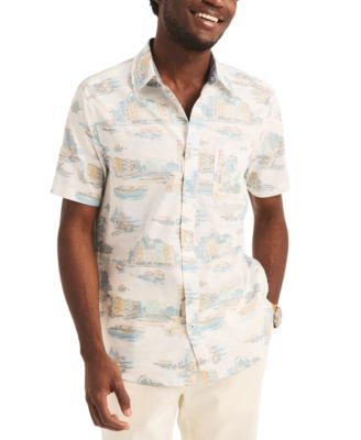 Nautica - Men's Classic-Fit Stretch Island-Print Button-Down Shirt