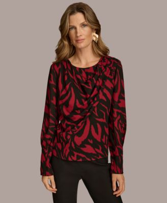 Donna Karan New York - Women's Printed Drape-Front Top