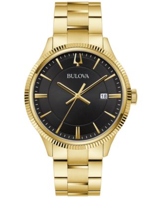 Bulova - Men's Gold-Tone Stainless Steel Bracelet Watch 42mm