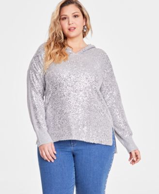 I.N.C. International Concepts - Plus Size Sequin Hoodie