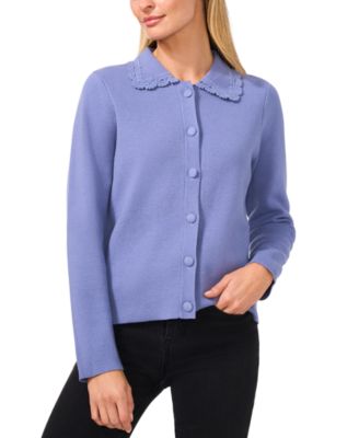 CeCe - Women's Lace-Collar Button-Front Cardigan