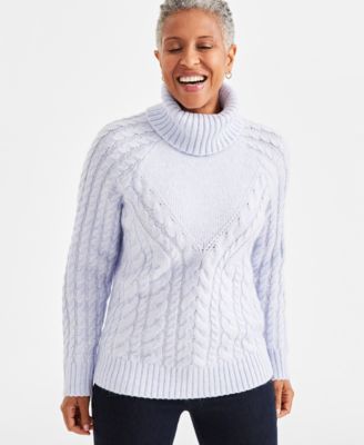 Style & Co - Women's Cable-Knit Turtleneck Sweater