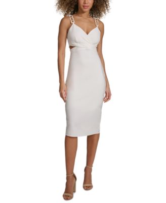 Siena - Women's Embellished-Strap Midi A-Line Dress