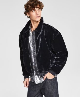 Tinsel - Men's Textured Velvet Zip Front Jacket