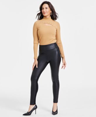 I.N.C. International Concepts - Women's Faux-Leather Skinny Pants
