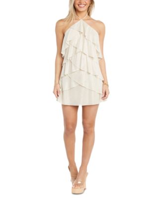 Morgan & Company - Juniors' Glitter Low-Back Ruffled Dress