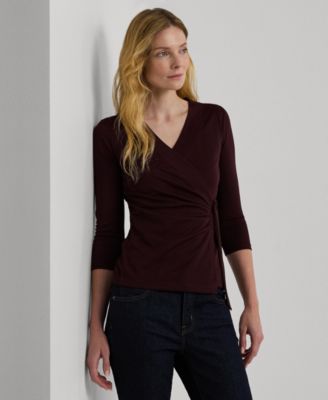 Lauren Ralph Lauren - Women's Surplice Neck Stretch Jersey Top