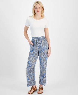 Tommy Hilfiger - Women's Paisley-Print Pull-On Pants