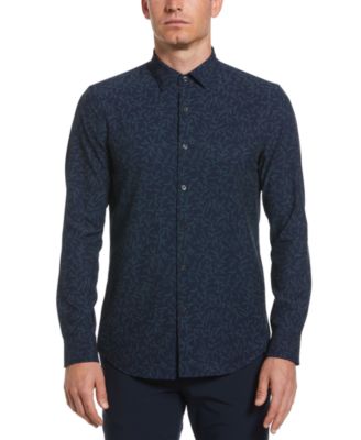 Perry Ellis - Men's Slim-Fit Moisture-Wicking Performance Stretch Fern-Print Button-Down Shirt