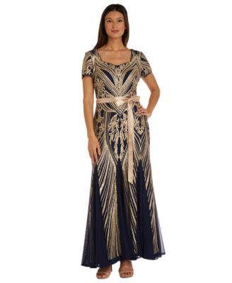 R & M Richards - Sequined Belted Dress