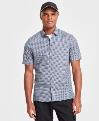 Alfani - Men's Geo-Print Short-Sleeve Shirt, Created for Macy's