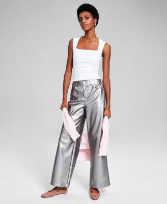 And Now This - Women's Metallic Five-Pocket Pants