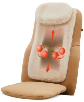 Sharper Image - Shiatsu Luxe Chair Pad, Heated Seat Topper Massager