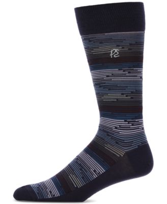 Perry Ellis Portfolio - Men's Geometric Ombr&eacute; Stripe Print Dress Socks