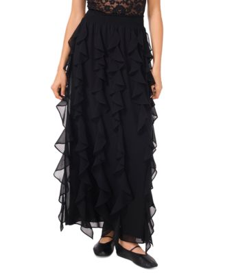 1.STATE - Women's Corkscrew A-Line Pull-On Maxi Skirt