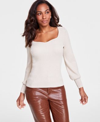 I.N.C. International Concepts - Women's Lurex Sweetheart Sweater